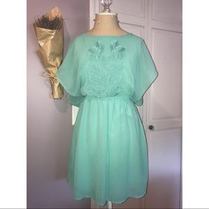 Teal Embroidered Dress